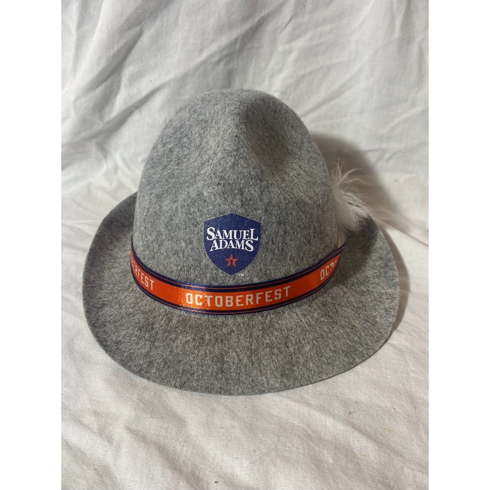 Samuel Adams Fedora Octoberfest Gray Orange Feathers